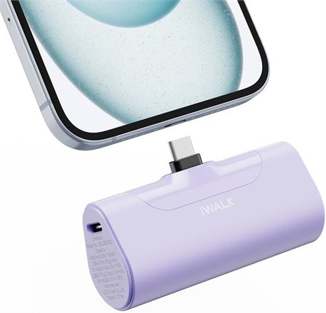 iWALK 4500mAh Portable Charger for iPhone 17/16/15, USB-C 20W Fast Charge