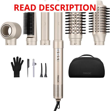 7MAGIC 6-in-1 Hair Styler Dryer Brush, 110,000 RPM, Negative Ionic, Gold