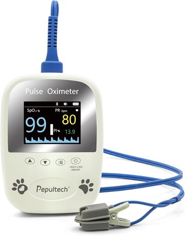 Veterinary Pulse Oximeter with Tongue Probe for Dogs & Cats, Digital, Portable