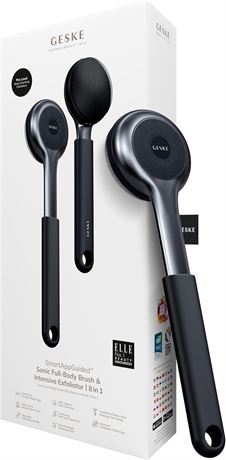 GESKE Sonic Full-Body Brush & Exfoliator, 8-in-1, Electric Body Cleansing Brush