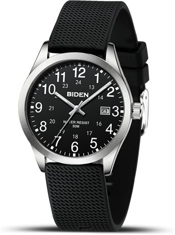Montre sport quartz unisexe  tanche 30 m, militaire, cadran lisible et date