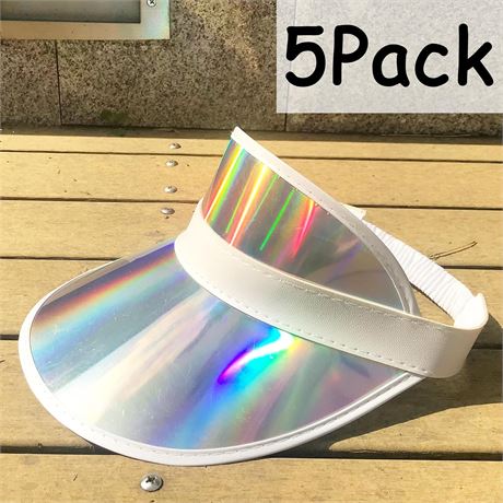 5 Pack Sun Visor Hats for Women - Colorful Party Outdoor Beach Golf Cap