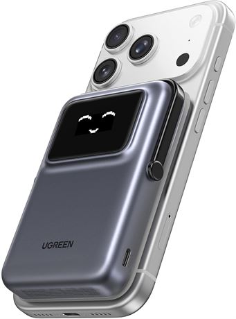 UGREEN Uno 10000mAh Magnetic Charger, 20W USB-C, Qi 7.5W, MagSafe Compatible