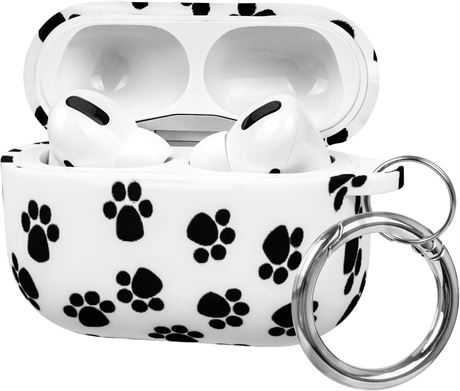 AirPods Pro Case with Keychain - Dog Paw Print, Silicone, Wireless Charging