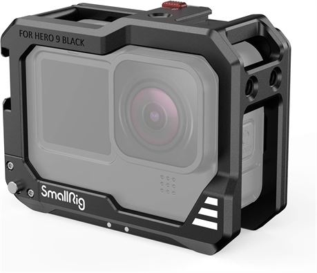 SMALLRIG Cage en aluminium pour GoPro Hero 9-13, 2 supports griffe mic/LED