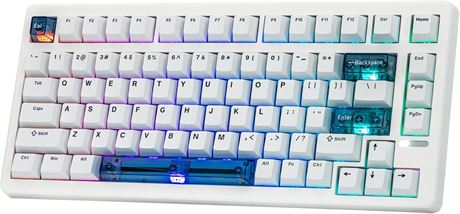 EPOMAKER HE80 Hall Effect Gaming Keyboard 8K Polling & 32K Scan, RGB White
