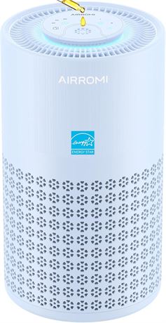 AIRROMI HEPA 3-in-1 Purifier, Covers 990 ft , Quiet Intake, Pet Hair A2001 Blue