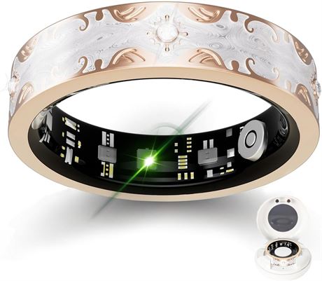 Smart Ring for Women Health Tracker, Rechargeable Fitness Ring, iOS/Android