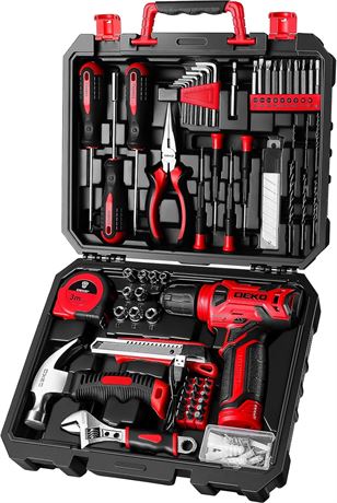 DEKOPRO Ensemble perceuses: Kit d outils 8V sans fil rouge, 126 pi ces
