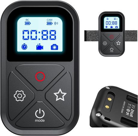 Wireless Remote for GoPro Hero 13 8 with LCD, Magnetic Port & Wrist Strap