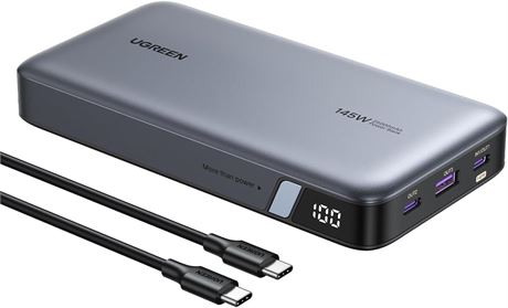 UGREEN 145W Battery Pack 25k PD3.0 3 Ports for MacBook Pro/Dell XPS