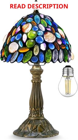 Lampe Tiffany Nizrsky 20cm Coquillage Améthyste Vintage