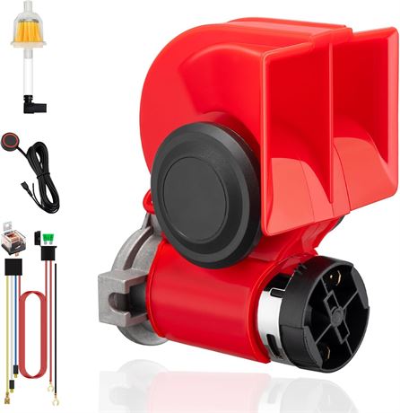 BANHAO Train Air Horn Kit 12V, 150dB Loud Electric Horn with Relay & Button