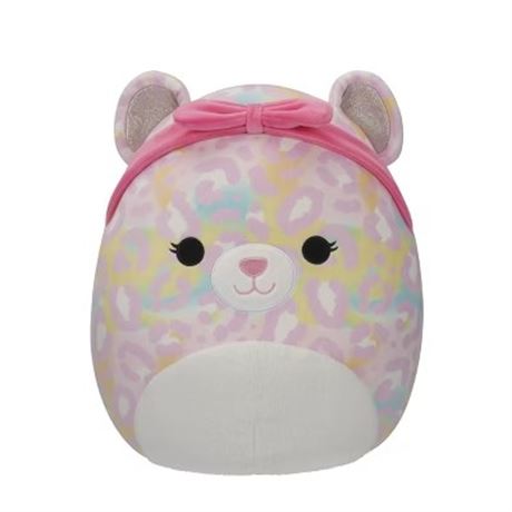 Squishmallows 12" Michaela Pink Rainbow Leopard with Pink Headband