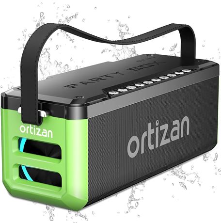 Ortizan 100W Portable Bluetooth Speaker IPX7 Waterproof Bass