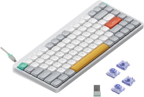 Nuphy Air75 V2 Portable 75% Mechanical Keyboard, Wireless BT/2.4G/USB-C, White