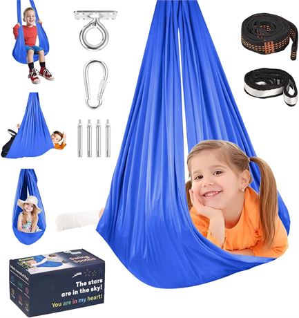 Sensory Swing for Kids Indoor/Outdoor, Sensory Hammock, Size L 5.3ft 9.2ft