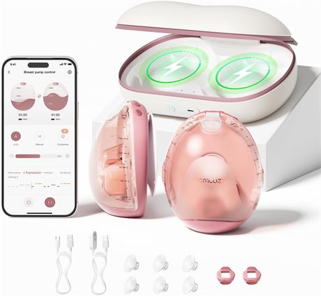 Momcozy Air 1 Handsfree Wearable Breast Pump with Wireless Charging Case