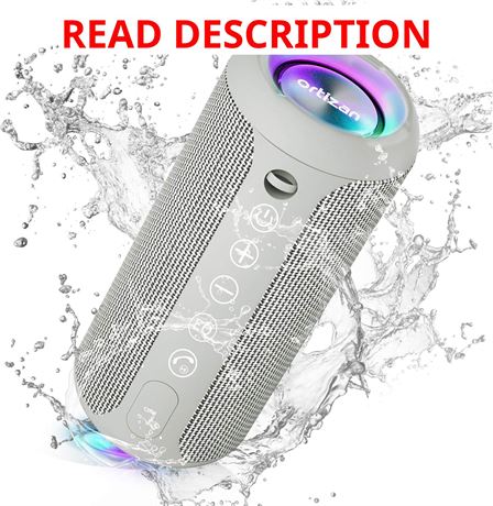 Ortizan Bluetooth Speaker, IPX7, 24W, BT 5.0, 30H, 66ft Range, Dual Pairing