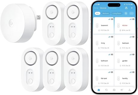 GoveeLife Smart Water Leak Detector 1s, 1804ft Range, WiFi, 5yr Battery
