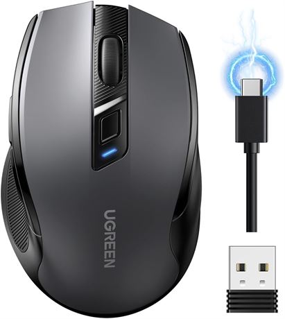 UGREEN Rechargeable Wireless Mouse, Bluetooth 5.4 & 2.4GHz, 4000 DPI