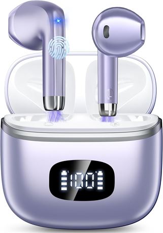 couteurs sans fil Bluetooth 5.3   basses, antibruit, USB-C, 40h, violet