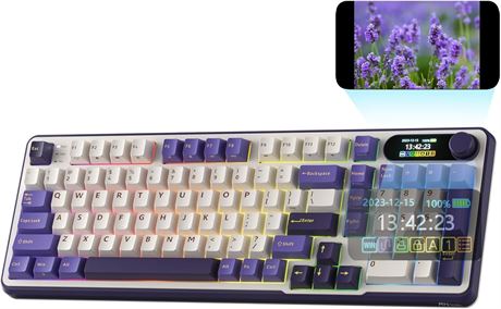 RK ROYAL KLUDGE S98 Mechanical Keyboard w/ Smart Display & Knob, 96%