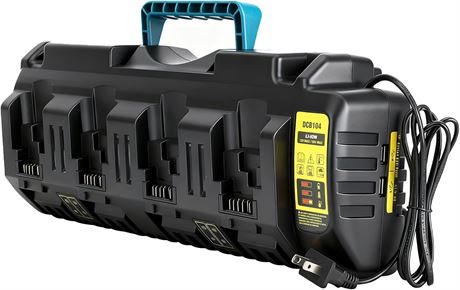 DCB104 Fast Charger Dock for Dewalt 20V and 12V Batteries with Dual USB Ports