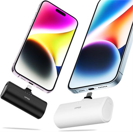 UPEB 2x Chargeur portable 5000 mAh pour iPhone, c ble int gr , MFi
