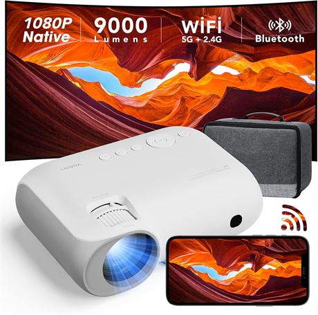 YOTON Y7 Projecteur portable Bluetooth 5G WiFi 1080p, 400 ANSI,  tui cin ma