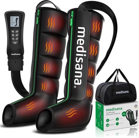 Medisana Leg Compression Massager with Heat, 6 Modes, 5 Intensities, 3-Heat