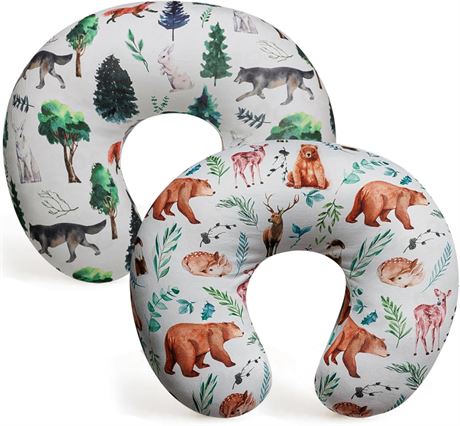 2 Pack Nursing Pillow Covers, Soft Stretchy Slipcovers for Baby Breastfeeding