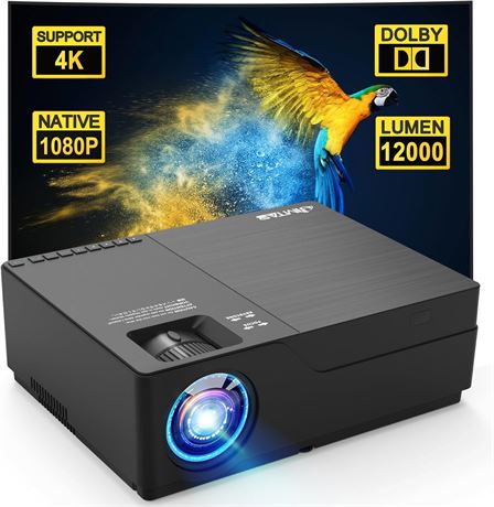 JIMTAB Native 1080P LED Projector 300 Inch Screen HDMI USB