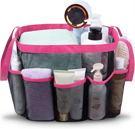 Attmu XL Mesh Shower Caddy, 8 Pockets, Quick Dry for Dorm Room