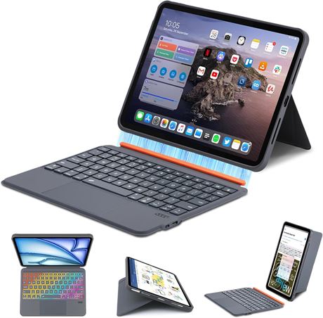 Keyboard Case for iPad Air 11 (M2/M3) & Pro 11 with Trackpad, Backlit