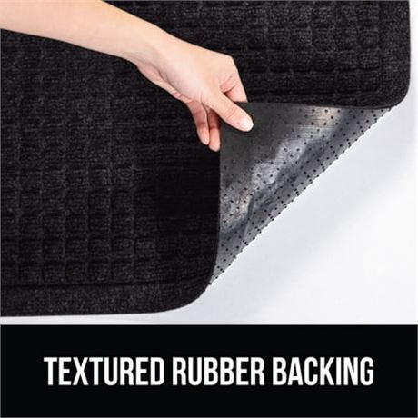 GORILLA GRIP HydroAbsorb Doormat, Indoor/Outdoor Rubber-Backed Mat 29x17