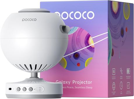 POCOCO Galaxy Star Projector for Bedroom with Replaceable Film Discs