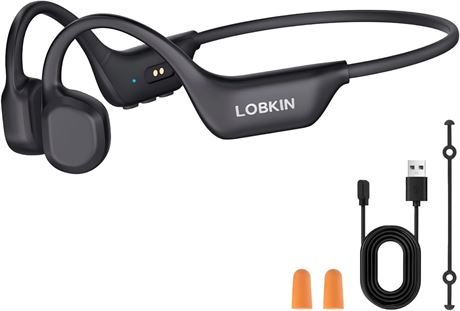 LOBKIN Bone Conduction Headphones - Open Ear Bluetooth 6.0, Mic, 10H, IPX6