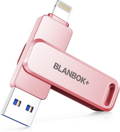 MFi 256GB iPhone Photo Stick Flash Drive - USB Memory, Rose Pink