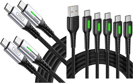 INIU USB-C to USB-C Cable, 100W PD 5A Fast Charge, 2-Pack 6.6ft