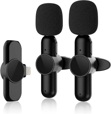 Micro cravate sans fil iPhone, réduction de bruit, 2 pcs