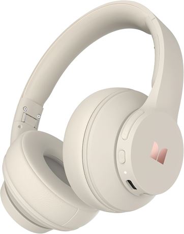 Monster Mission 100 Bluetooth Headphones, On-Ear 40H BT 5.4 Beige