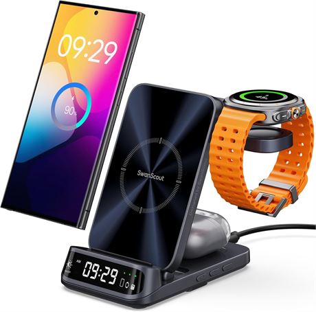 Station de Charge Sans Fil 3-en-1 Samsung S25/S24/S23/Watch 8