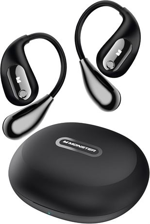 Monster Open Ear AC210 Headphones Bluetooth 5.4, 30h Playback, Type-C Black