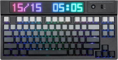 DynaTab 75X Clavier LED RVB, Bluetooth/2,4G/USB-C, noir, lin aire