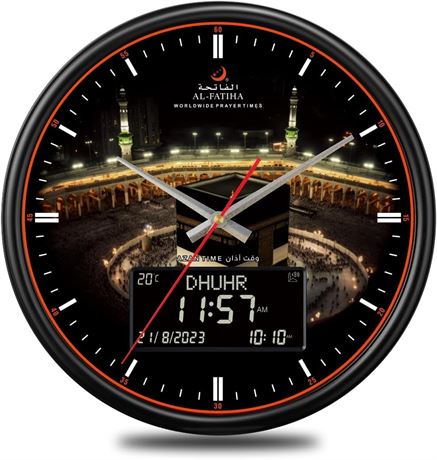 Azan Clock LED Muslim Prayer Clock Athan Wall Clock for Home/Office/Mosque