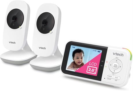 VTech Baby Monitor VM819-2, 2.8" Screen, 2 Cameras, Audio