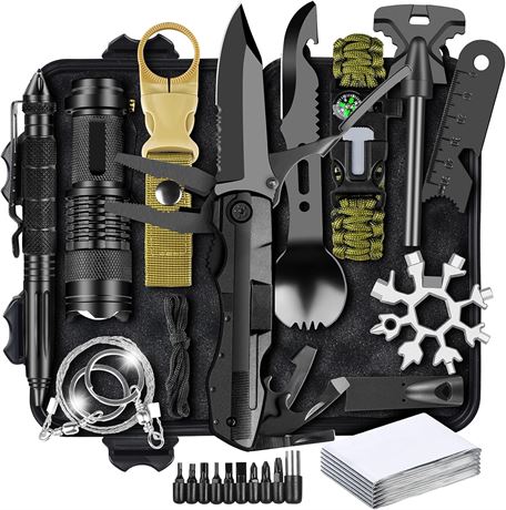 13-in-1 Survival Kit for Men, Outdoor Tools Gift Set