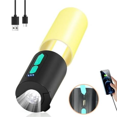Camping String Lights with Lantern, Rechargeable, Power Bank Function