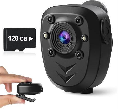 Mini caméra corporelle 1080p IR 128 Go 4–6 h